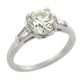 Retro Platinum Diamond Engagement Ring 1.71ct center
