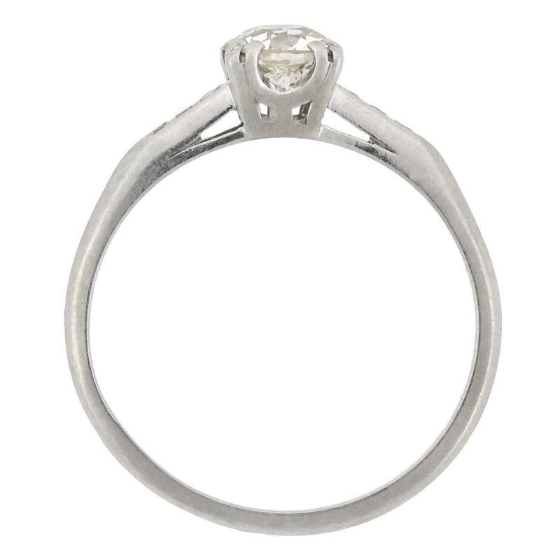 Retro Platinum Old European Diamond Engagement Ring 0.65ct