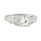 Art Deco 14kt Diamond Engagement Ring 0.75ct