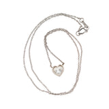 Estate 14kt Gold Heart-Shaped Diamond Pendant Necklace 1.05ctw