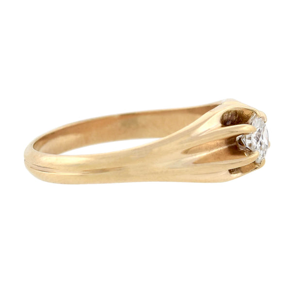 Victorian 10kt Belcher Set Mine Cut Diamond Engagement Ring 0.40ct
