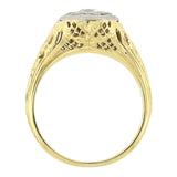 Art Deco 14kt Mixed Metals Diamond Engagement Ring 0.40ct