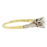 Art Deco 14kt Two-Tone Diamond Engagement Ring 0.69ctw