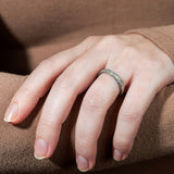 Art Deco Platinum + Diamond Old European Cut Eternity Band 1ctw