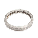 Art Deco Platinum + Diamond Old European Cut Eternity Band 1ctw