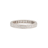 Art Deco Platinum + Diamond Old European Cut Eternity Band 1ctw