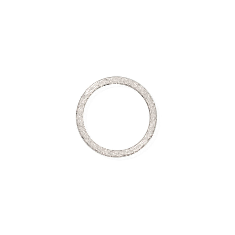 Art Deco Platinum + Diamond Old European Cut Eternity Band 1ctw