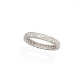 Art Deco Platinum + Diamond Old European Cut Eternity Band 1ctw