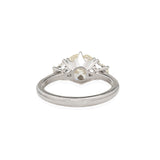 Estate Platinum Old Mine Cushion Cut Diamond Engagement Ring 2.12ct Center
