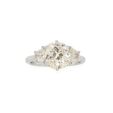 Estate Platinum Old Mine Cushion Cut Diamond Engagement Ring 2.12ct Center