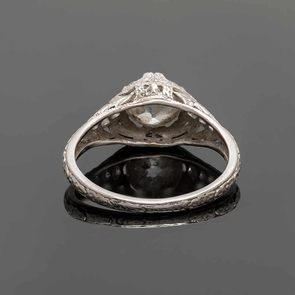 Art Deco Platinum + Diamond Engagement Ring 1.20ct