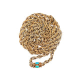 Georgian 15kt Twisted Rope Chain with Etruscan Turquoise Clasp