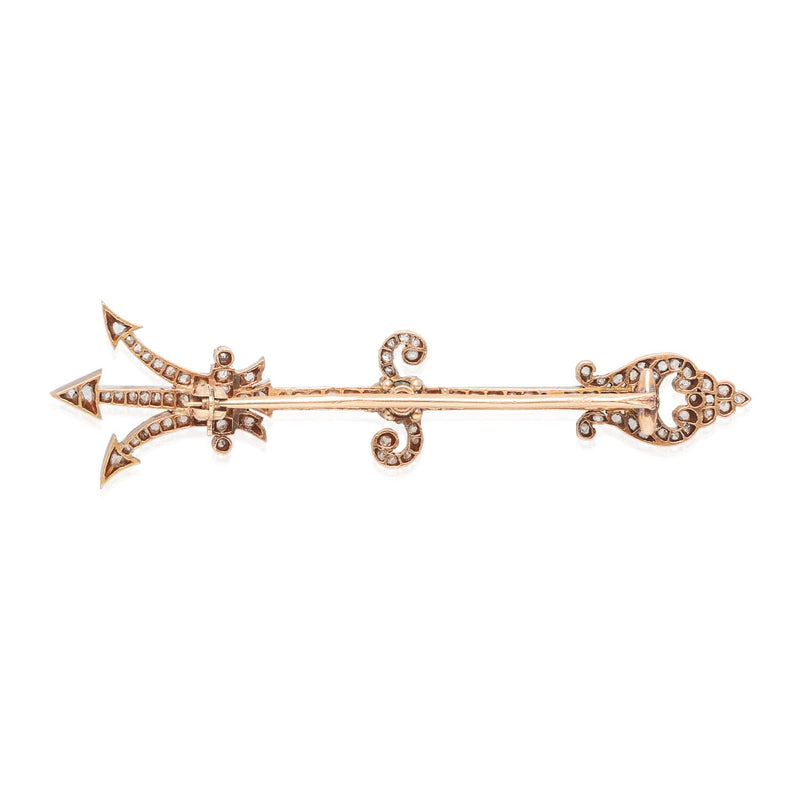 Victorian 18kt Diamond Trident Pin 1.30ctw