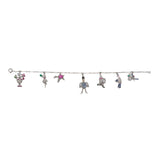 Art Deco Platinum Multi Stone Charm Bracelet