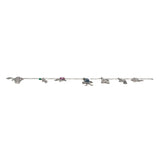 Art Deco Platinum Multi Stone Charm Bracelet