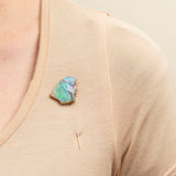 Edwardian 18kt + Carved Opal Pharaoh Stick Pin