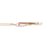 Edwardian 18kt/Platinum Diamond, Calibrated Ruby + Natural Pearl Necklace