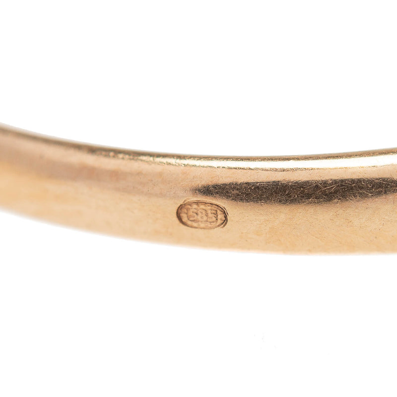 Victorian 14kt Rose Gold + Holland Rose Cut Diamond Ring 0.20ctw