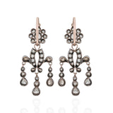 Georgian 15kt/Sterling + Rose Cut Diamond Day-to-Night Earrings 2.5ctw