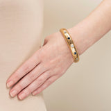 Art Nouveau 14kt 5-Stone Diamond + Sapphire Bangle Bracelet