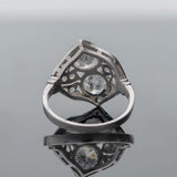 Edwardian Platinum + Diamond Double Old European Cut Diamond Ring