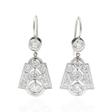 Edwardian Platinum + Diamond Dangle Earrings 2.25ctw