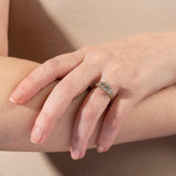 Edwardian 14kt/Platinum Old European Cut Diamond Heart Motif Engagement Ring 0.91ct Center