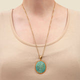 Victorian 18k Pavé Turquoise Pendant
