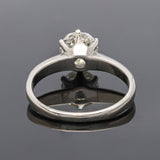 Estate 14kt White Gold + Rose Cut Diamond Engagement Ring 1.03ctw