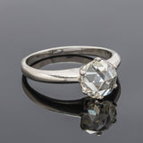 Estate 14kt White Gold + Rose Cut Diamond Engagement Ring 1.03ctw