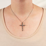 Georgian 15kt/Sterling Table Cut Diamond Cross 3ctw