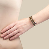 Art Deco Gold Filled Enameled Flexible Wrap-Around Snake Bracelet