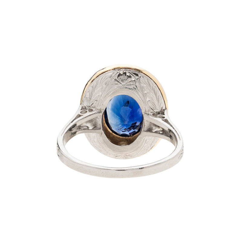 Edwardian Platinum Sapphire & Diamond Ring 3.00ct