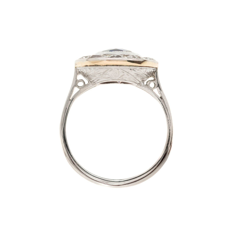 Edwardian Platinum Sapphire & Diamond Ring 3.00ct