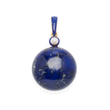 Victorian 18kt, Pearl, Enamel + Carved Lapis Lazuli Earrings, Pendant + Button Set