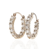 Estate 14kt White Gold + Diamond Inside-Out Hoop Earrings 1.10ctw