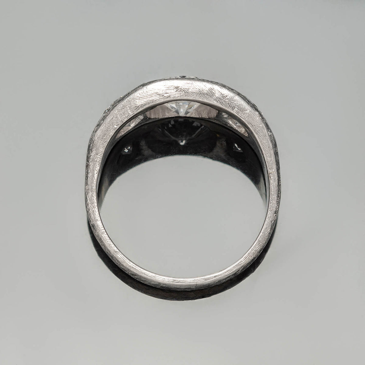 Edwardian Platinum Diamond Gypsy Ring 2.25ctw