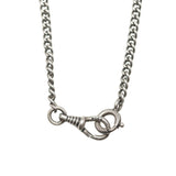Art Deco Silver, Sodalite + Rock Quartz Crystal Rondel Necklace 60"