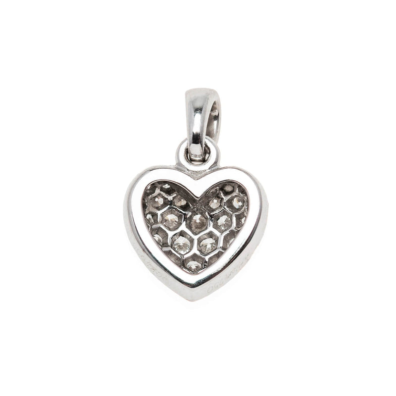 CARTIER 18kt White Gold + Diamond Heart Pendant