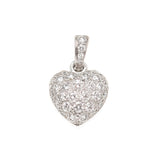 CARTIER 18kt White Gold + Diamond Heart Pendant