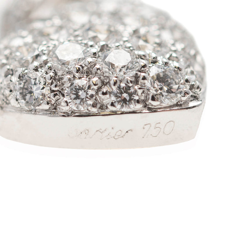 CARTIER 18kt White Gold + Diamond Heart Pendant