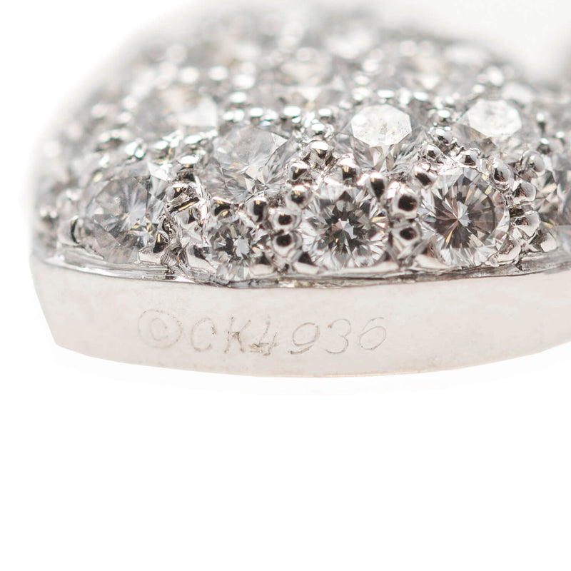 CARTIER 18kt White Gold + Diamond Heart Pendant