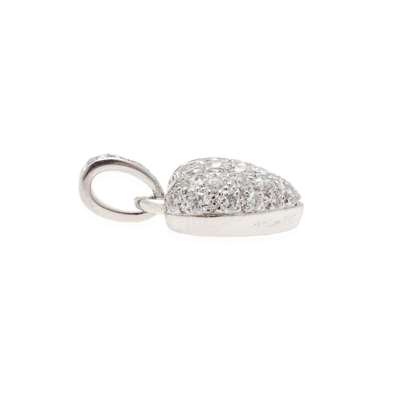 CARTIER 18kt White Gold + Diamond Heart Pendant