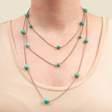 Art Deco Sterling + Turquoise Chain Necklace