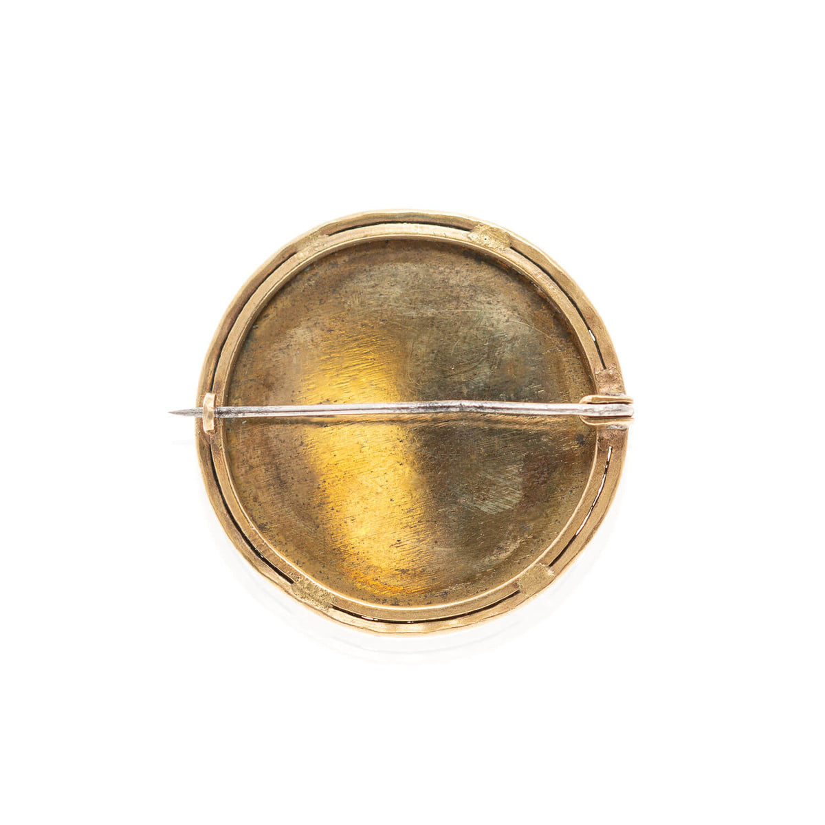 Victorian Gold-Filled + Mother of Pearl King Charles Cavalier Spaniel Essex Crystal Pin