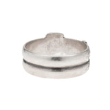 Victorian Sterling Silver Floral Etched Double Buckle Ring