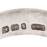 Victorian Sterling Silver Floral Etched Double Buckle Ring