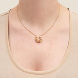 Victorian Conversion 14kt + Natural Burmese Ruby Horseshoe Pendant Necklace 1.5ctw
