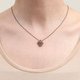 Victorian 14kt/Sterling + Diamond Fleur-de-Lys Pendant Necklace