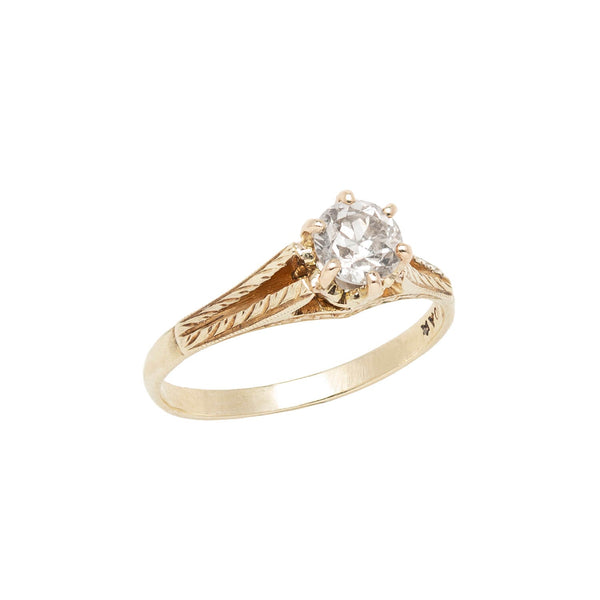 Victorian 10kt Old European Cut Diamond Engagement Ring 0.55ctw
